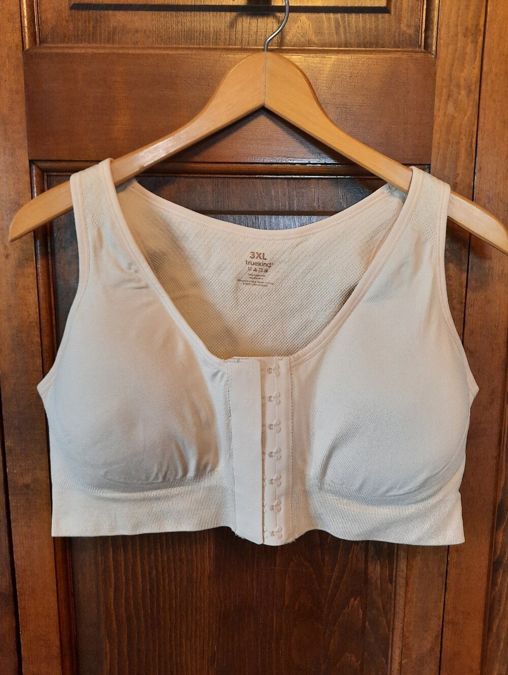 TrueKind Daily Comfort Hook-Front Nude Comfort Posture Wireless Bra Size 3XL